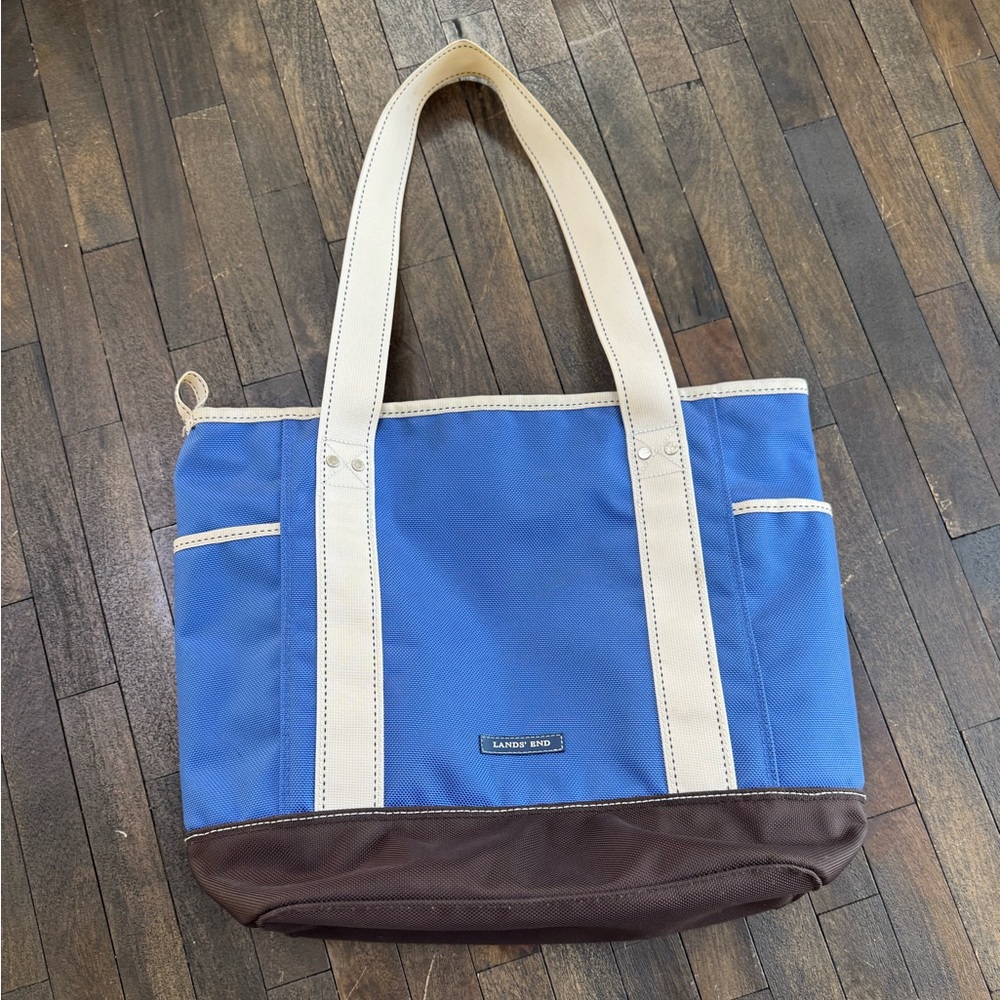 Lands End zipper boat tote